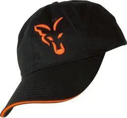Fox Baseball Cap Black/Orange 100% Cotton