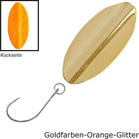 Balzer Metallica Inliner Spoon 3.5cm 3.5g Goldfarben-Orange-Glitter