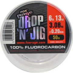 Fox Rage Fluocarbon Schnur Drop 'n' Jig 0.2mm 3.08kg 50m