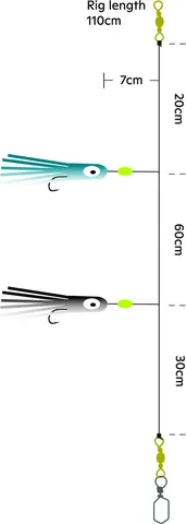Kinetic Sabiki Blekksprut Maxi Vorfächer #8/0 110cm