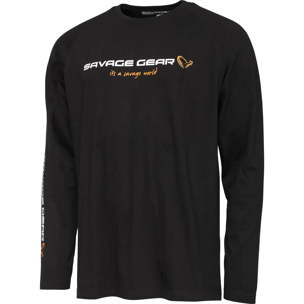 Savage Gear Signature Logo Long Sleeve T-Shirt S Black Caviar