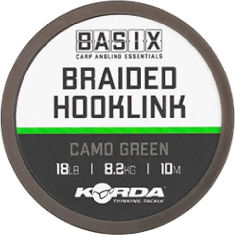 Korda Basix Braided Hooklink Camo Green 8.2kg