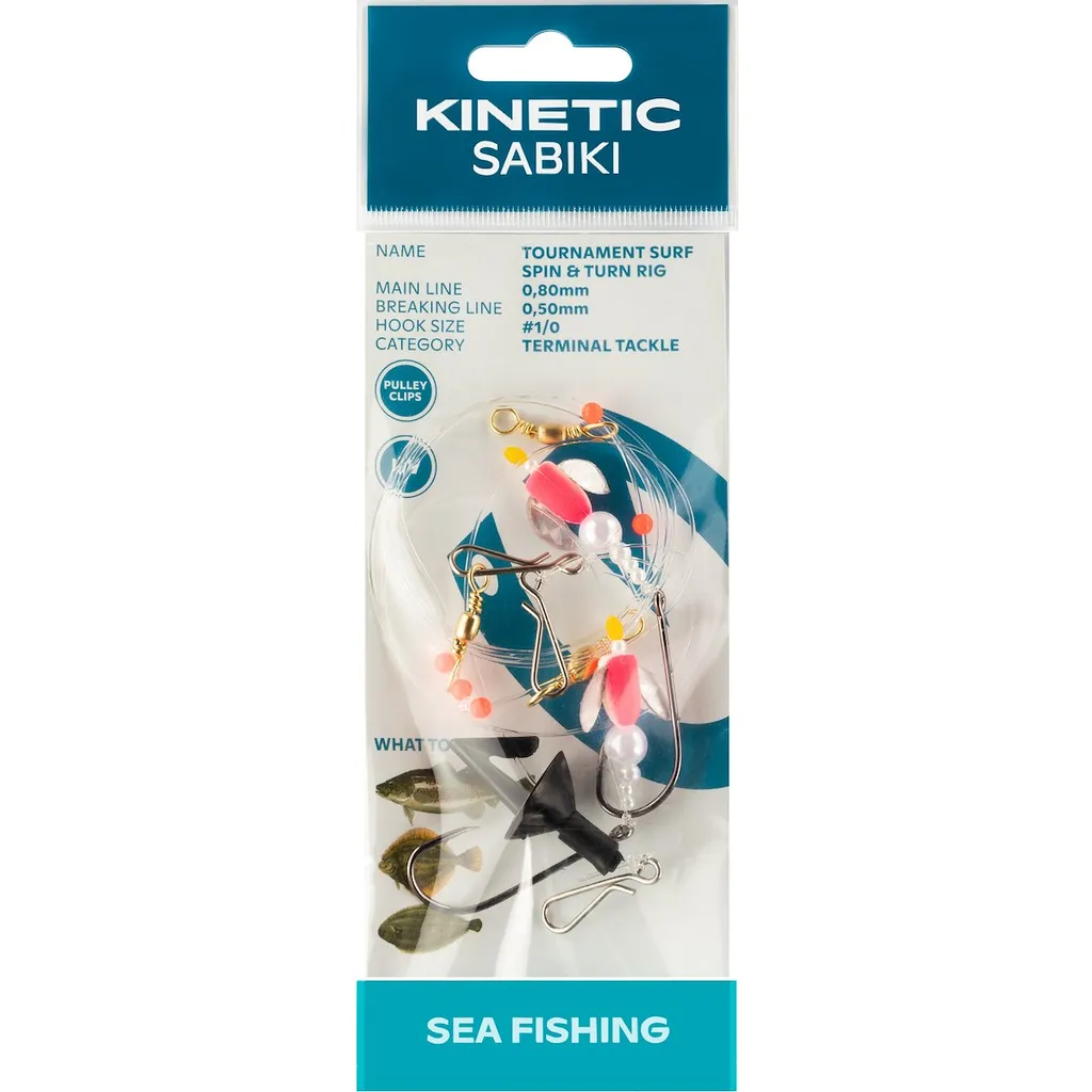 Kinetic Sabiki Tournament Surf Spin&Turn Vorfachmontagen #1/0 110cm 0.8mm Pink