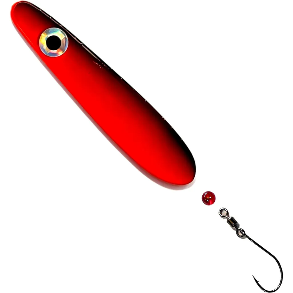 Troutwerk 15g Inline Blinker - Meerforellenblinker Fluo Rot/Schwarz