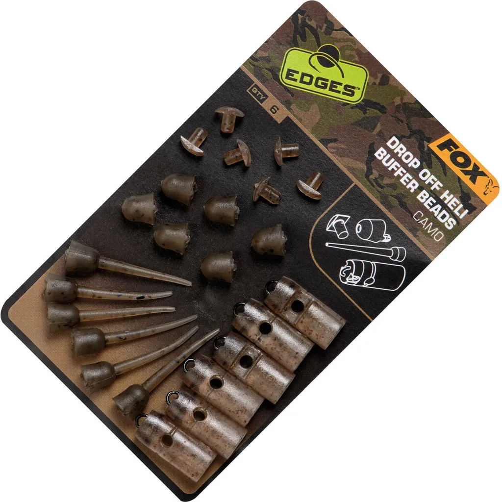 Fox Edges Rig-Zubehör Camo Drop Off Heli Buffer Bead Kit X 6