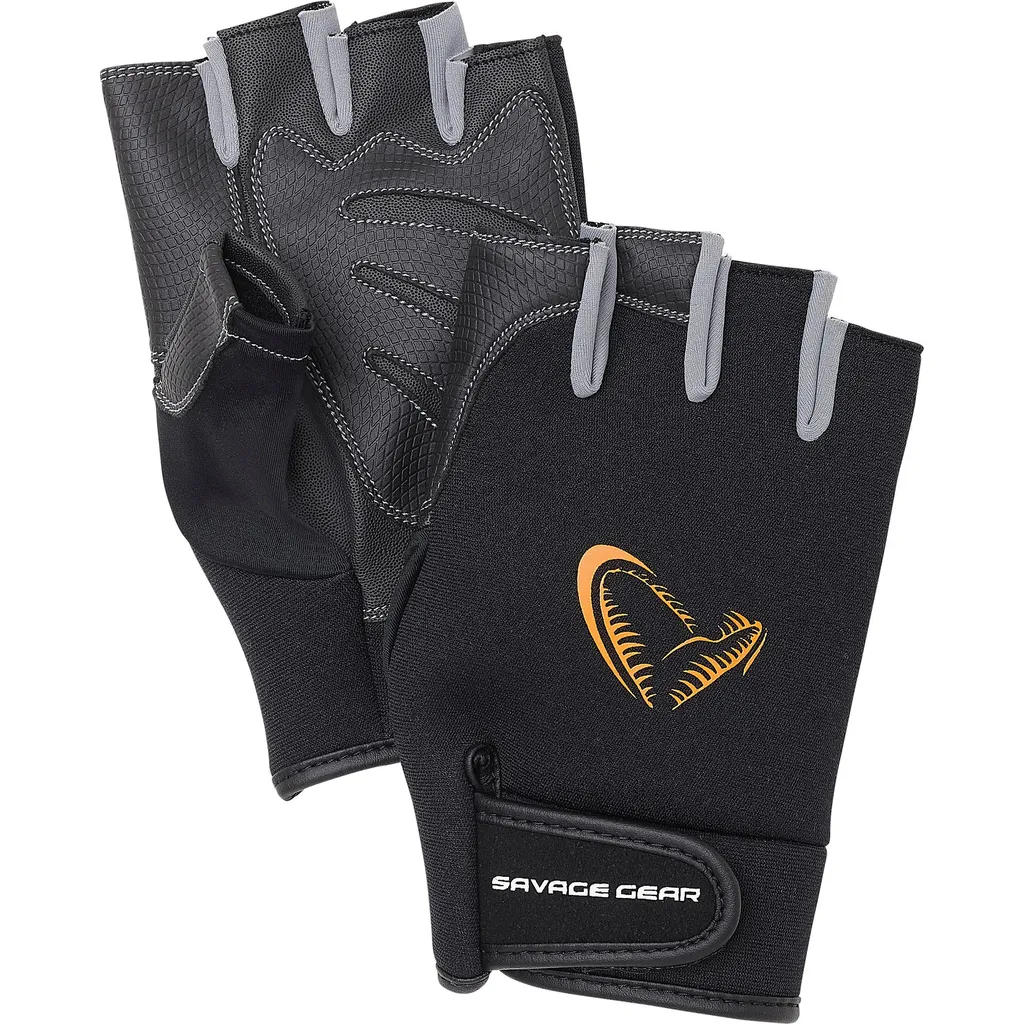 Savage Gear Neoprene Half Finger Gloves XL Black