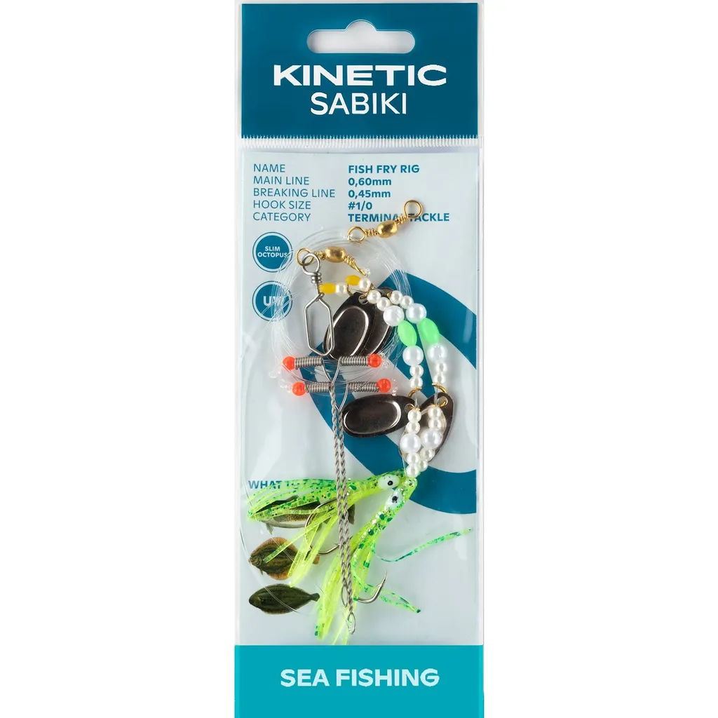 Kinetic Sabiki Fish Fry Fertigvorfach 110cm 0.6mm 0.45mm #1/0 Pearl Chartreuse Fry