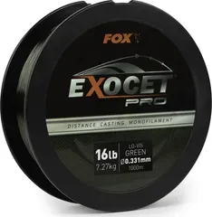 Fox Exocet Pro Monofilament Line 0.331mm 7.27kg 1000m Low Vis Green