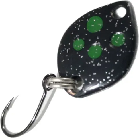 Troutwerk Spoon 0.8g 1.2cm Black/Green Dots