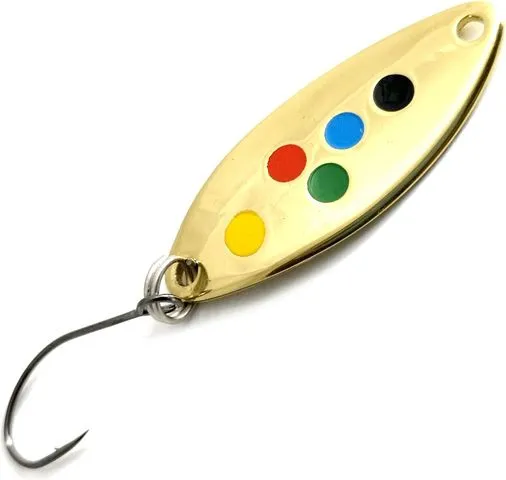 Troutwerk Spoon 2.5g 3.3cm Goldfarben Mehrfarbige Punkte