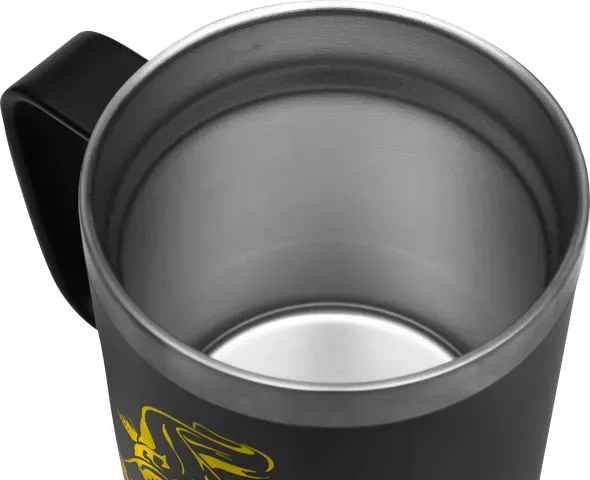 Black Cat Stainless Steel Thermal Mug 0.38l Clear Lid with Slide Opening