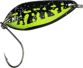FTM Spoon Diamond 30mm 3,8g Schwarz-Chartreuse / Schwarz mit Silberglitter