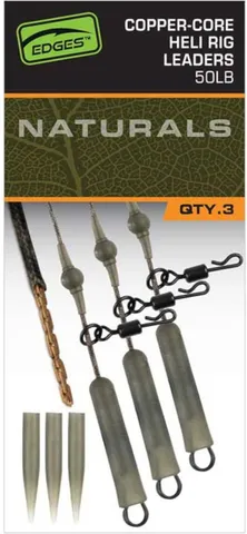 Fox Edges Naturals Copper-Core Heli Rig Leaders CAC904 75cm 3pc