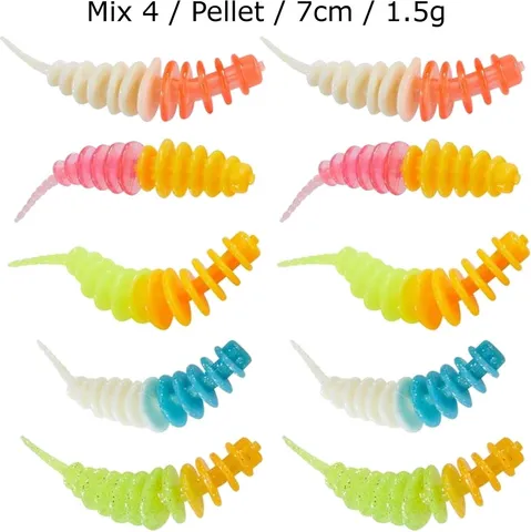 Balzer Trout Collector Forellenwürmer 7cm Mix 4 Pellet