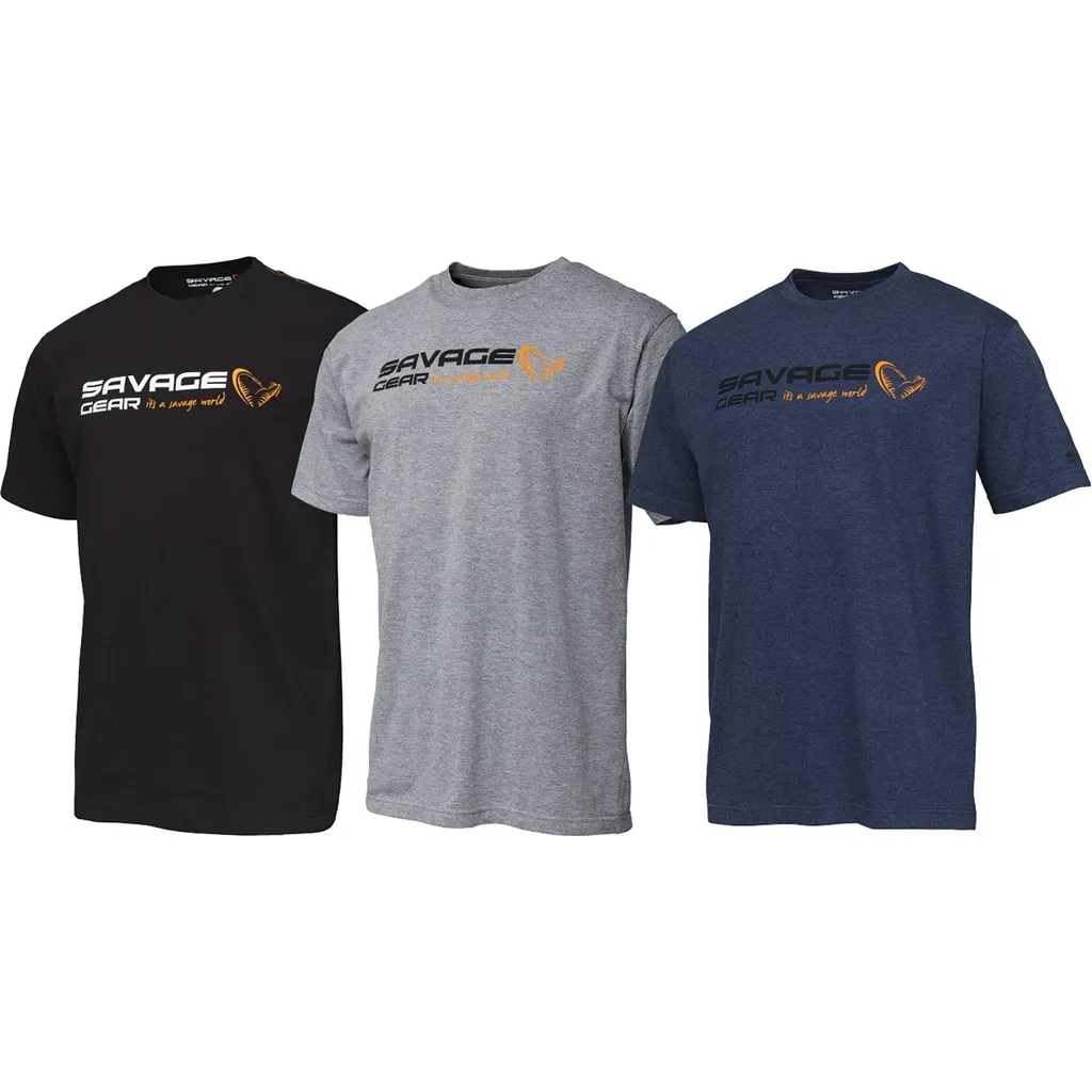 Savage Gear Signature Logo T-Shirt S Grey Melange
