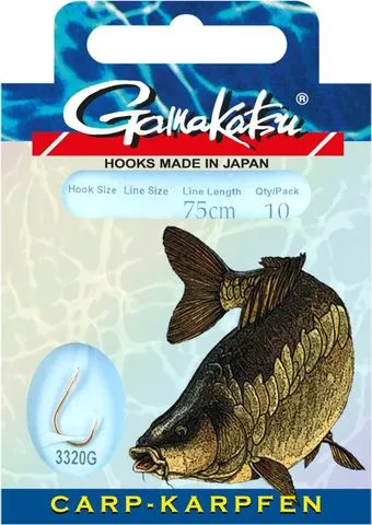 Gamakatsu Karpfen LS-3320 Pre-tied Hooks 6 75cm 10Pcs