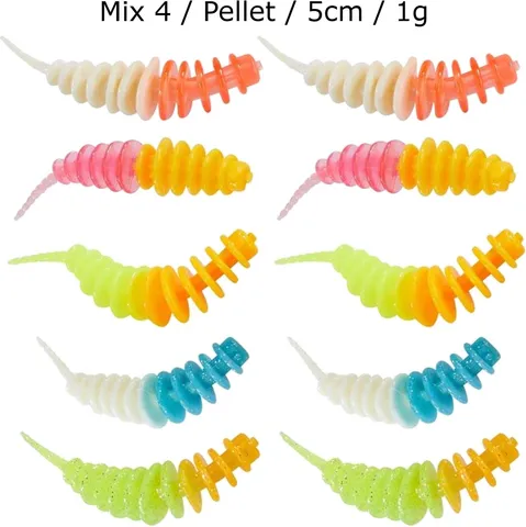 Balzer Trout Collector Forellenwürmer 5cm Mix 4 Pellet