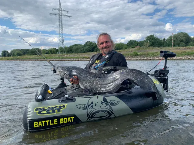 Black Cat Battle Boat Belly Boat 170cm PVC