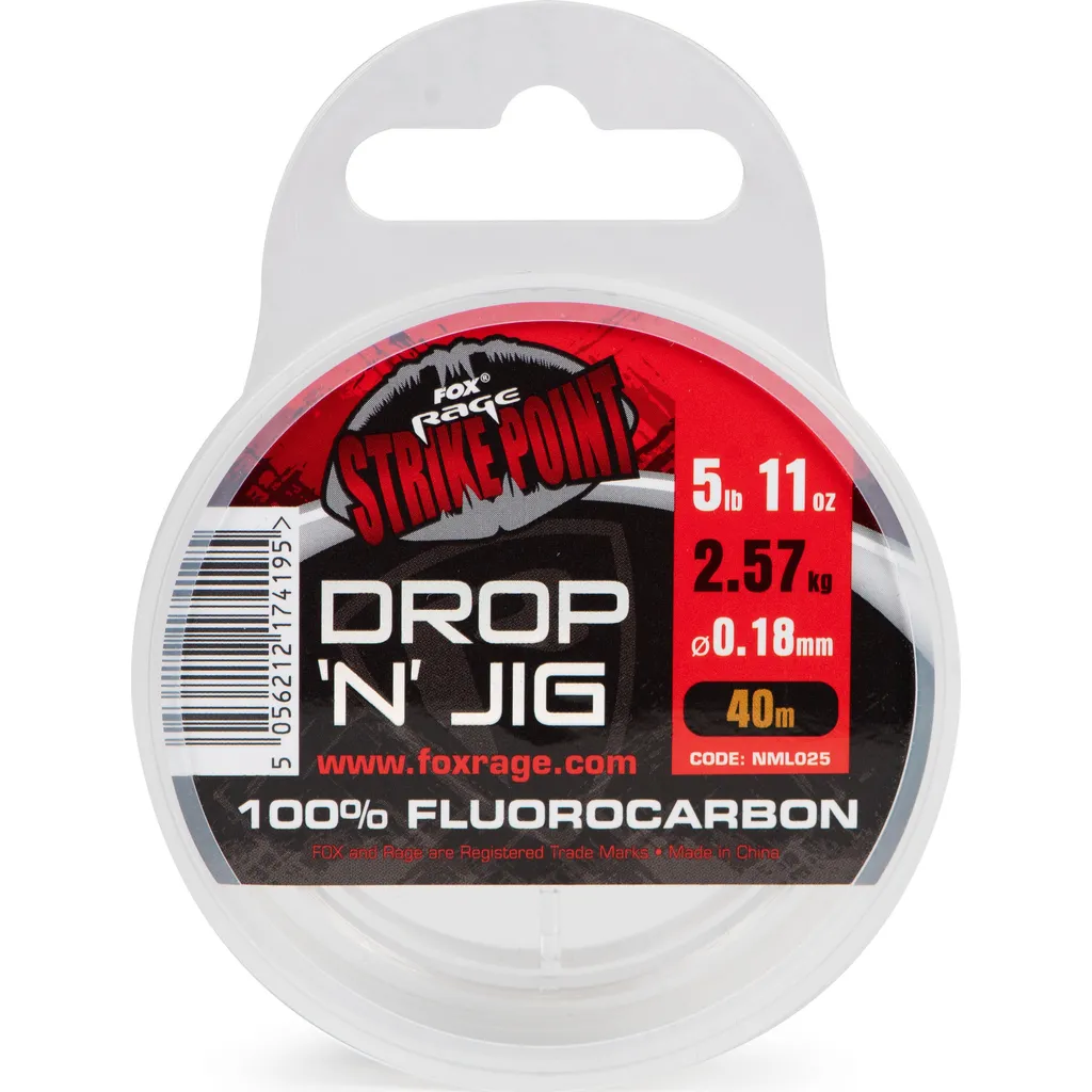 Fox Rage Strike Point Drop N Jig Fluorocarbon 0.30mm 6.28kg