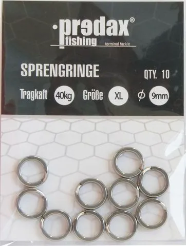 Predax Sprengringe Spaltringe 9mm 40kg Flacher Stahl XL