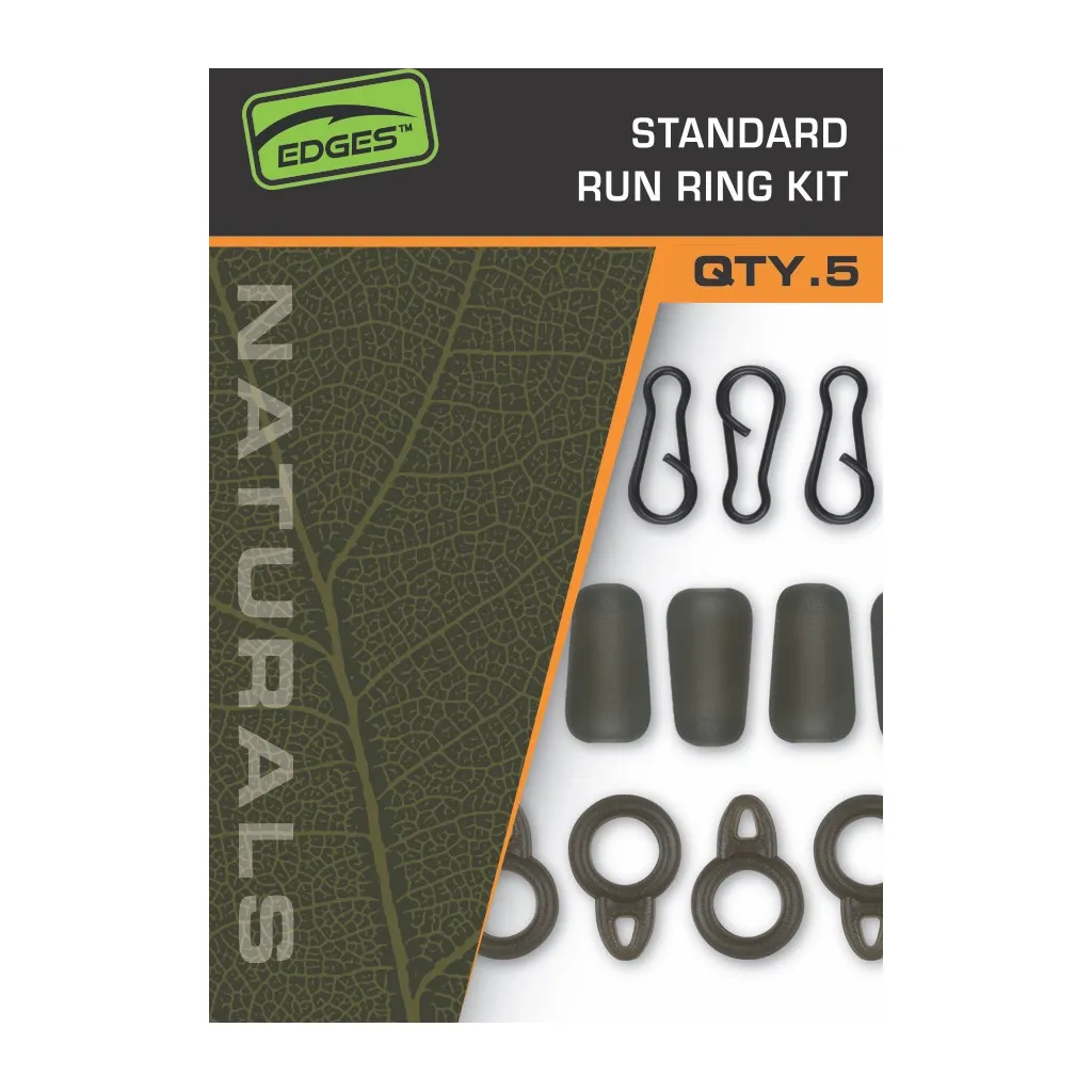 Fox Edges Naturals Rig-Zubehör Standard Run Ring Kit 8pcs
