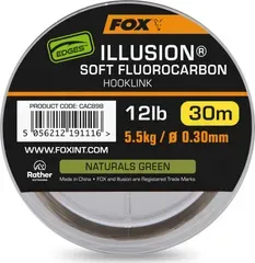Fox Edges Illusion Soft Fluorocarbon Hooklink 0.35mm 7.3kg 30m Naturals Green
