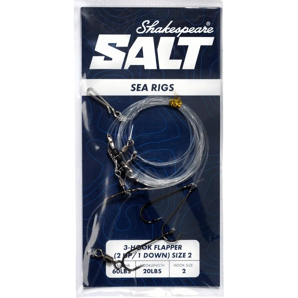 Shakespeare SALT 3-Hook Flapper 2 up/1 down Fertigmontage #2 2 Up/1 Down