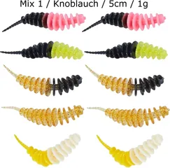 Balzer Trout Collector Forellenwürmer 5cm Mix 1 Knoblauch