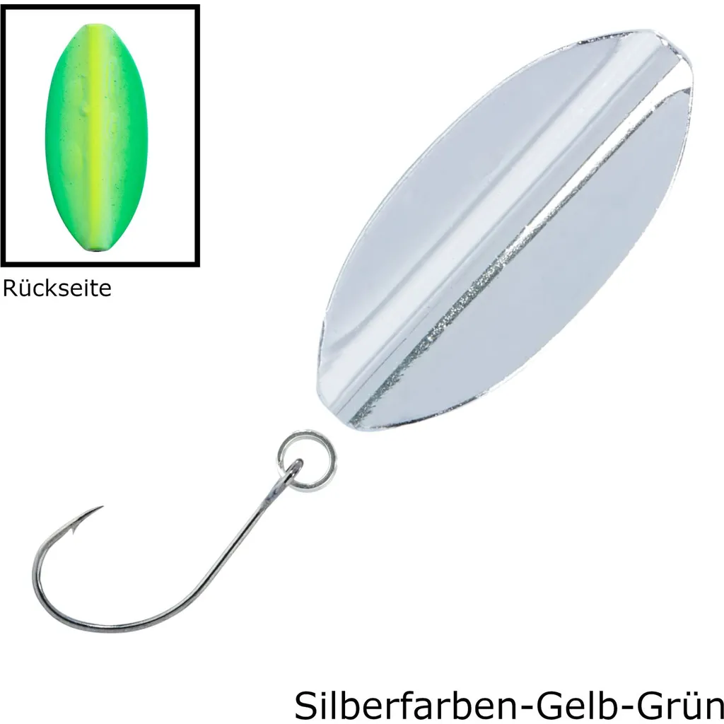 Balzer Metallica Inliner Spoon 3.5cm 3.5g Silberfarben-Gelb-Grün