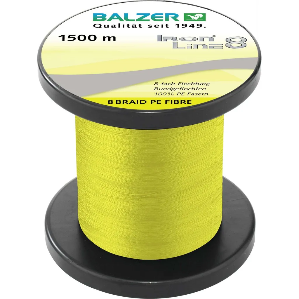 Balzer Iron Line 8 Geflochtene Schnür 0,08mm 7,2kg Gelb