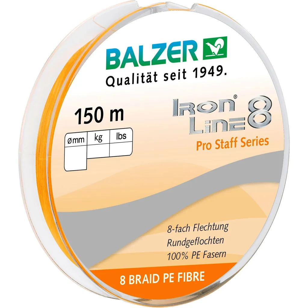 Balzer Ironline 8x Geflochtene Angelschnur 0.08mm 7.2kg 150m