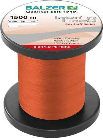 Balzer Iron Line Pro Staff 8 Braided Line 0.18mm 12.7kg 1500m Red