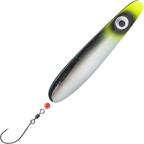 Troutwerk Inline Blinker Löffel 7.4cm 22g Schwarz/Silberfarben/Gelber Kopf