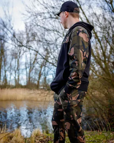 Fox LW Black Camo Split Zip Hoody L