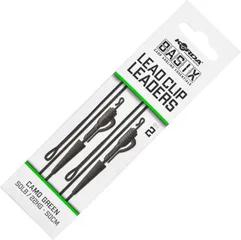 Korda Basix Lead Clip Leaders 50cm 22kg Camo Green