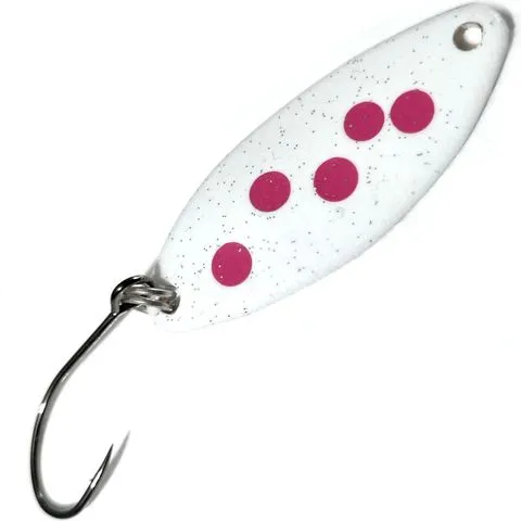 Troutwerk Spoon 2.5g 3.3cm Weiß Pinke Punkte