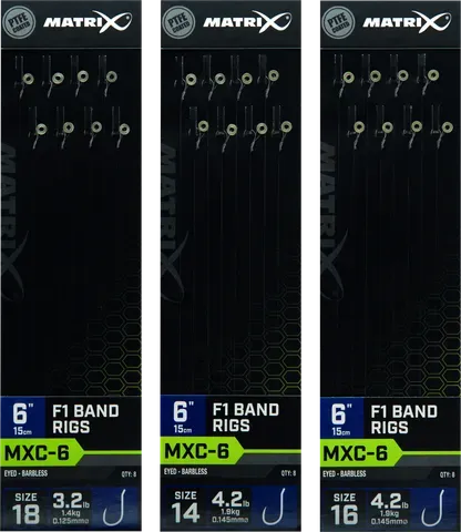 Matrix MXC-6 Ready-Made Rigs 18 15cm Barbless F1 Band