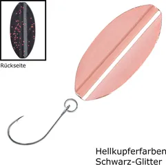 Balzer Metallica Inliner Spoon 2.5cm 1.9g Hellkupferfarben-Schwarz-Glitter