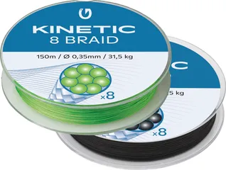 Kinetic 8-Braid 150m Black Geflochtene Schnur 0.14mm 11.5kg 150m