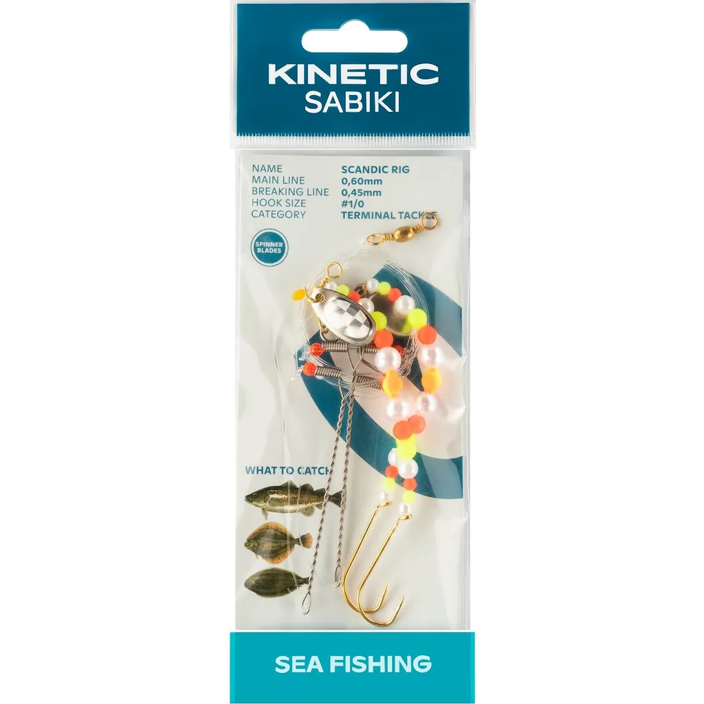 Kinetic Sabiki Scandic Fertigmontage 198 110cm 1pc #1/0 Pearl Yellow Orange