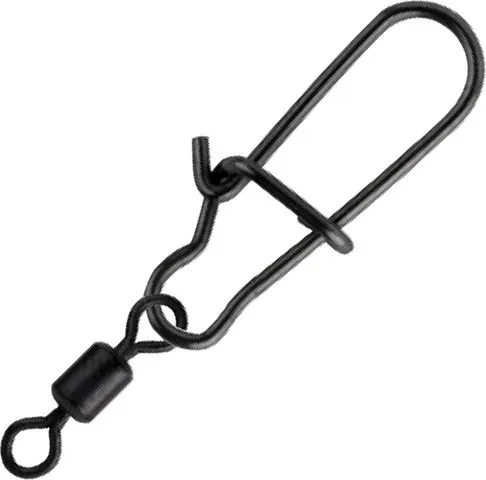 Spro Matt Black Easy Snap + Rolling Swivel Wirbel 3+5 18kg 10pcs