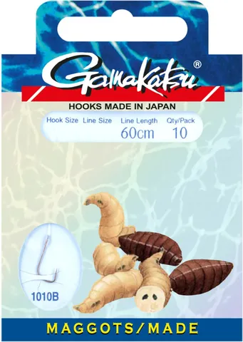 Gamakatsu Maggots 1010B 60cm Hooks Ready-Made Rig #16 0.10mm