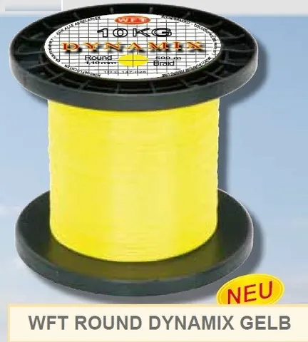 WFT Round Dynamix 300m Braided Line 0.10mm 10kg Yellow