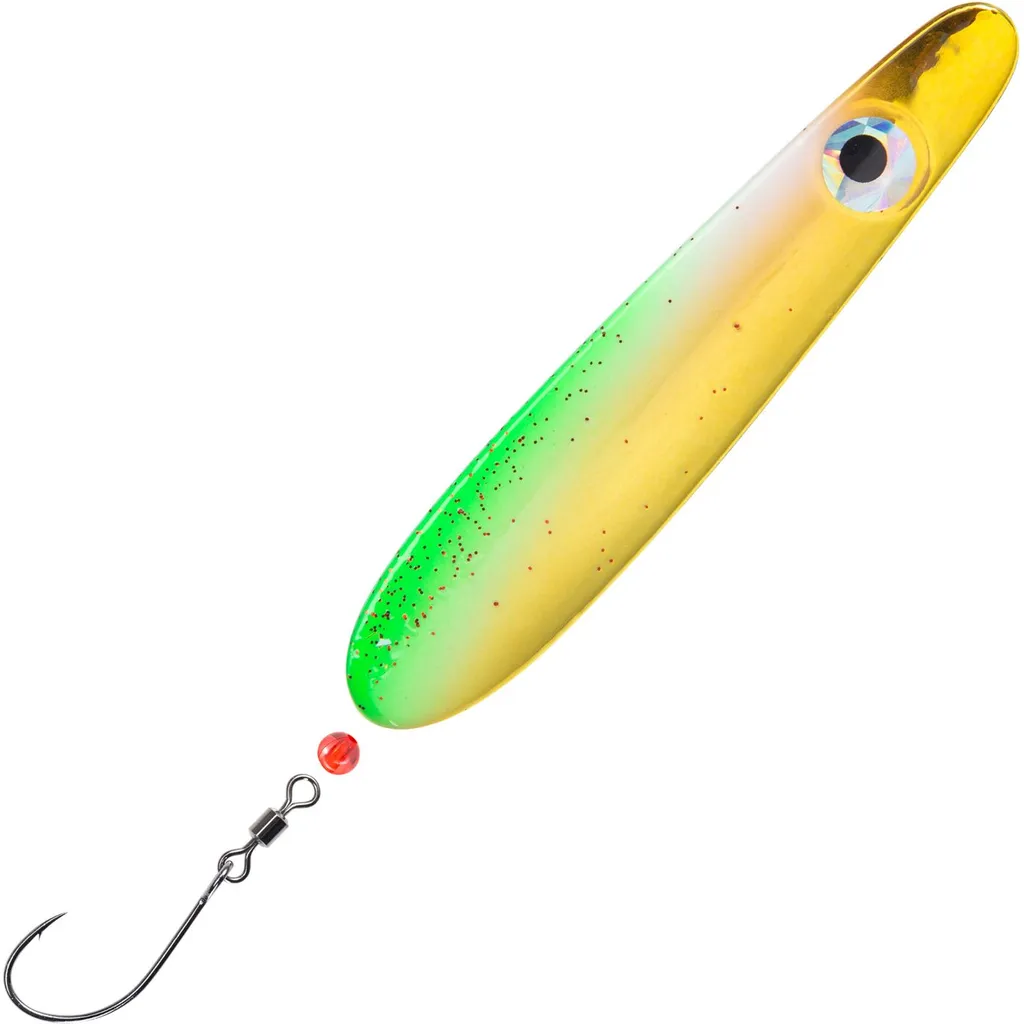 Troutwerk Inline Blinker Meerforellenköder 93285 7,4cm 22g Grünweiß Goldfarben