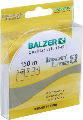 Balzer Iron Line 8 Braided Line 0.16mm 11.6kg 150m Yellow