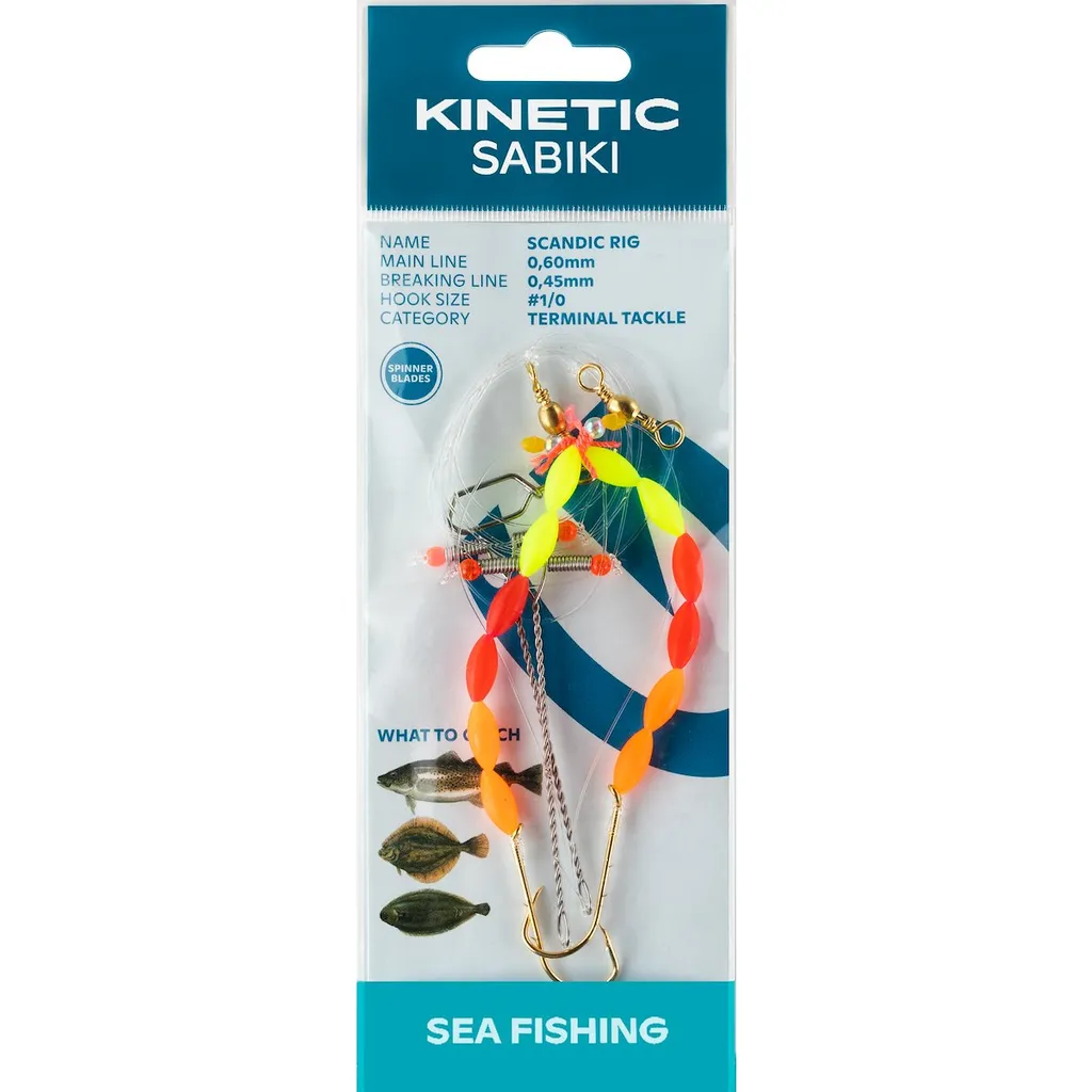 Kinetic Sabiki Scandic Fertigmontage 258 110cm 1pc #1/0 Yellow Red Orange