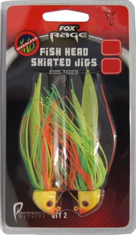 Fox Rage Fish Head Skirted Jigs 17g 4/0 Firetiger