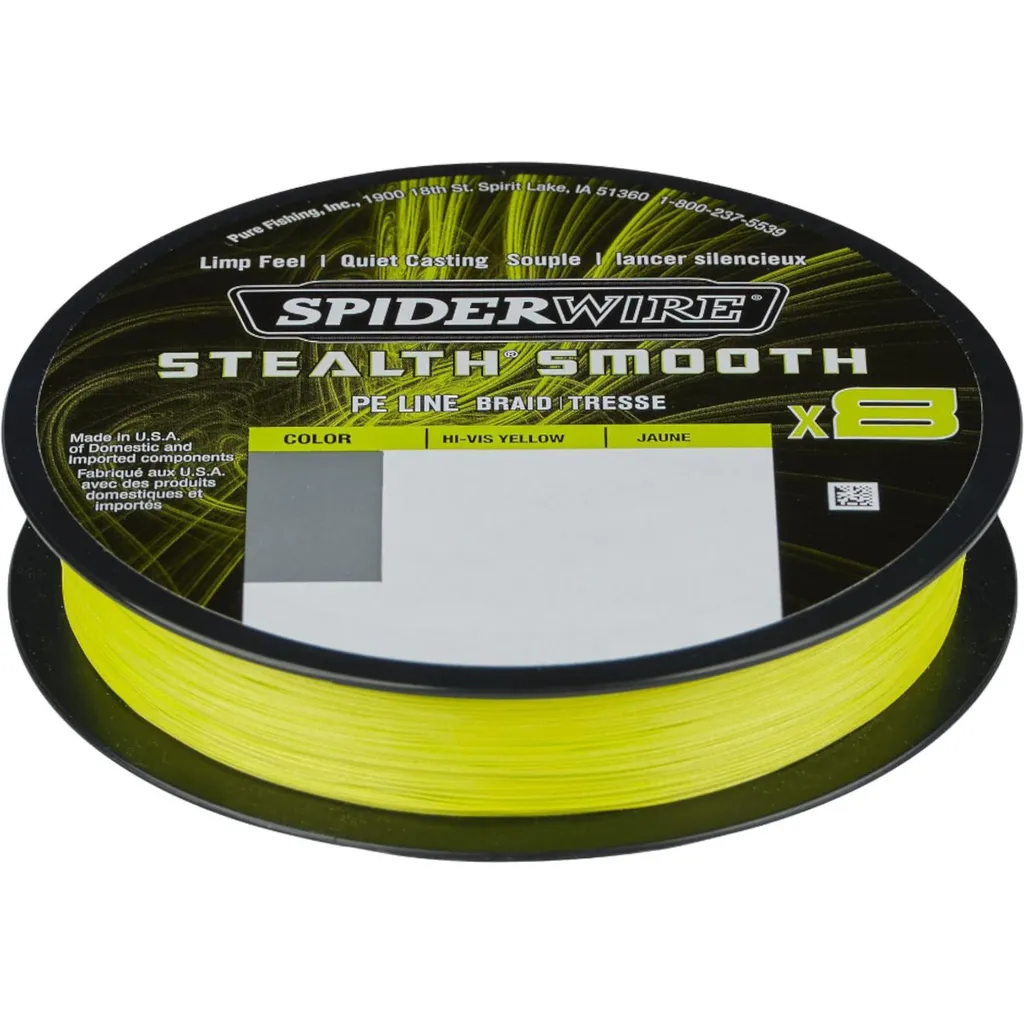 Spiderwire Stealth Smooth8 X8 PE Geflecht 0,29mm 26,4kg Hi-Vis Gelb