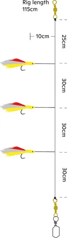 Kinetic Sabiki Hokkai Ready-Made Rigs 115cm 0.7kg 1pc #2/0 Green
