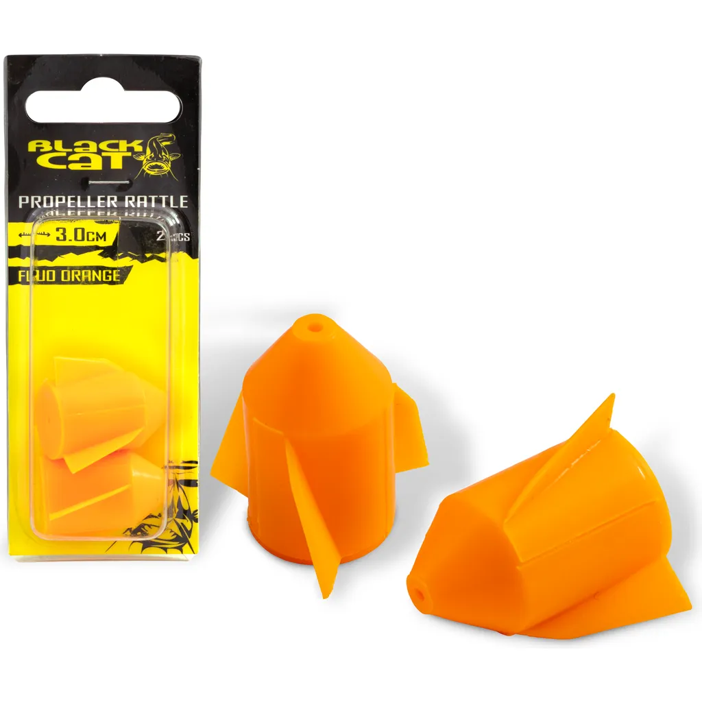 Black Cat Propeller-Rasseln Welszubehör Fluo Orange 3cm 2pc